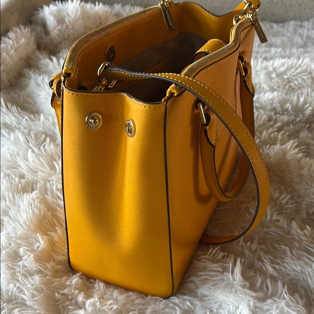 Michael Kors Yellow Satchel Bag - Picture 2 of 10